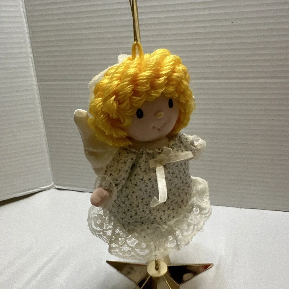 Russ Berries Blonde Curly Haired‎ Angel Doll Plush Ornament